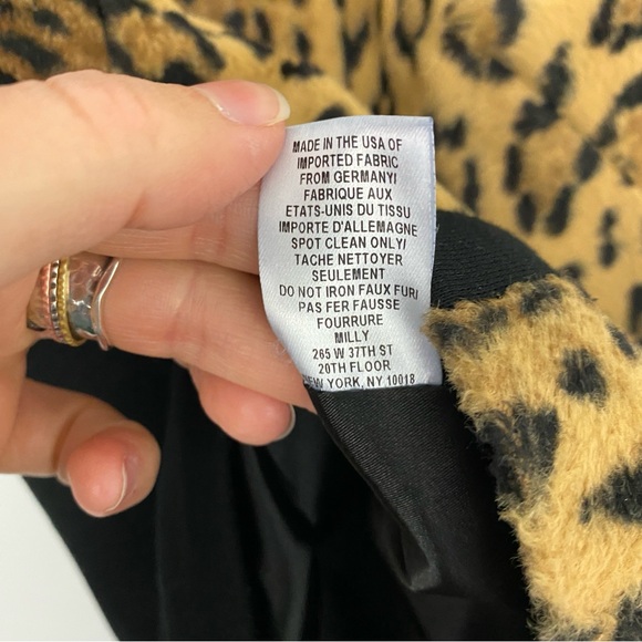 Milly size 6 Leopard Faux Fur and Leather Trim Sleeveless Crewneck Tank Top - Picture 8 of 8